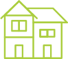 Hus ikon i grön färg