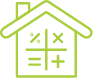 Hus ikon i grön färg